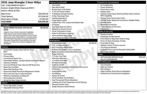 2026 Jeep Wrangler Sport