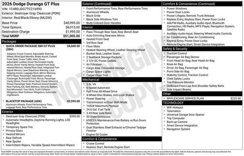 2026 Dodge Durango GT