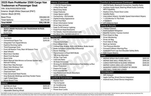 2025 RAM ProMaster 2500 High Roof