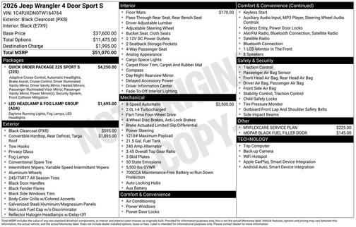 2026 Jeep Wrangler Sport