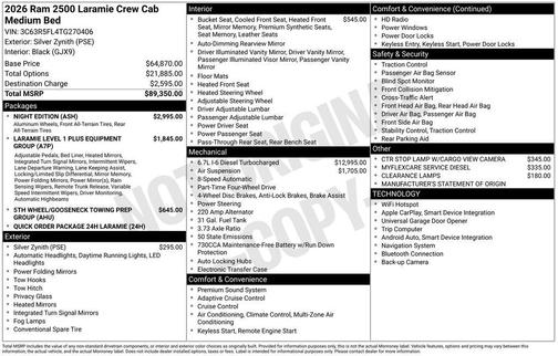 2026 RAM 2500 Laramie