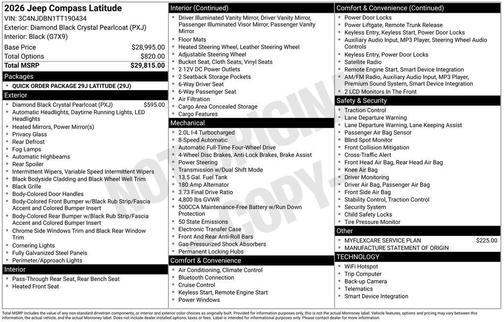 2026 Jeep Compass Latitude