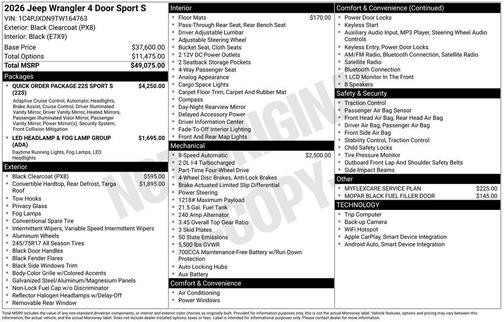 2026 Jeep Wrangler Sport