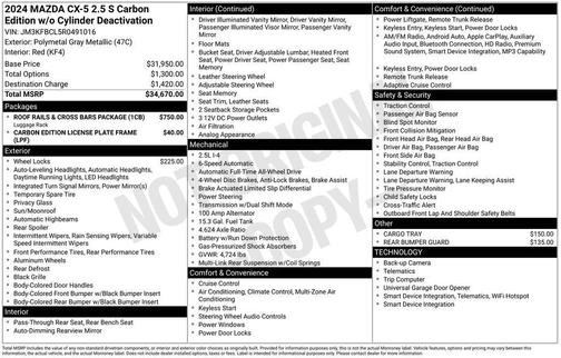 2024 Mazda CX-5 2.5 S Carbon Edition