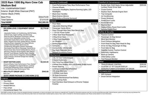 2025 RAM 1500 Big Horn/Lone Star