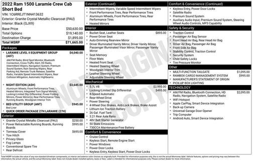 Granite Crystal Clearcoat Metallic 2022 RAM 1500 Laramie