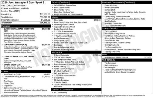 2026 Jeep Wrangler Sport