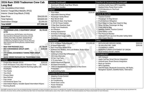 2026 RAM 3500 Tradesman