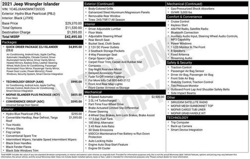 Hydro Blue Pearl 2021 Jeep Wrangler Islander
