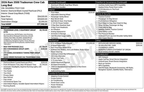2026 RAM 3500 Tradesman