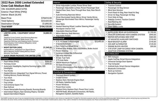 2022 RAM 3500 Limited