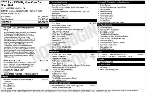 2025 RAM 1500 Big Horn/Lone Star