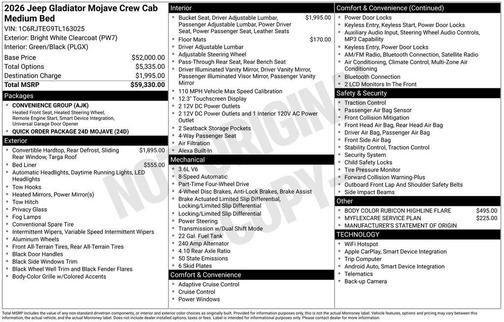 2026 Jeep Gladiator Mojave