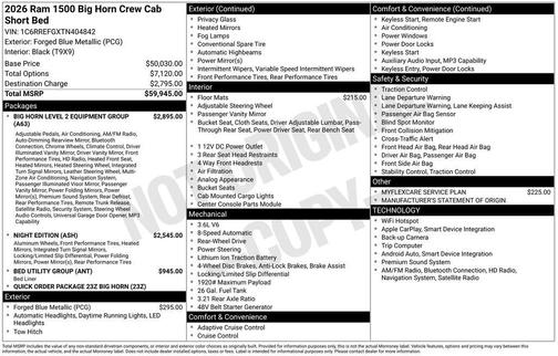 Blue Metallic 2026 RAM 1500 Big Horn/Lone Star