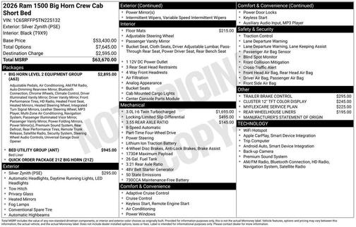 2026 RAM 1500 Big Horn/Lone Star