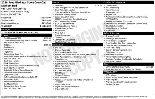 2026 Jeep Gladiator Sport