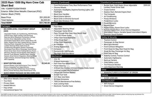 2025 RAM 1500 Big Horn/Lone Star