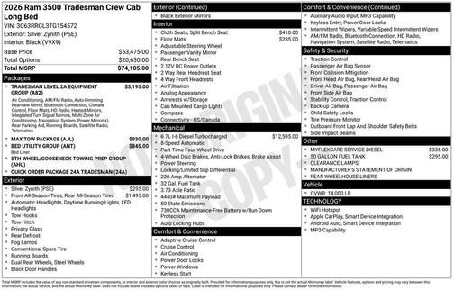 2026 RAM 3500 Tradesman