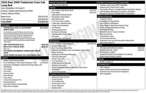 2026 RAM 3500 Tradesman