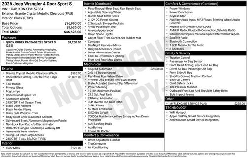 2026 Jeep Wrangler Sport