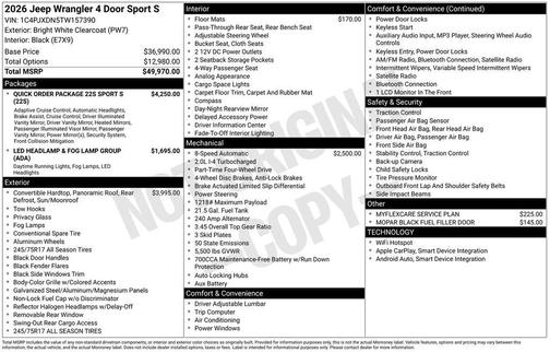 2026 Jeep Wrangler Sport