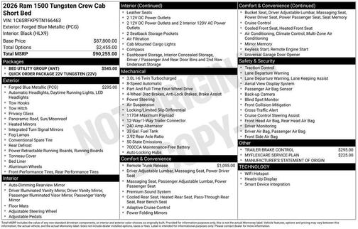 2026 RAM 1500 Tungsten