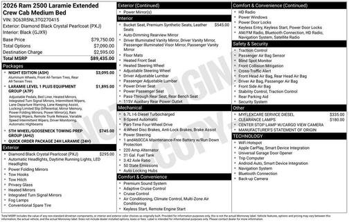 2026 RAM 2500 Laramie