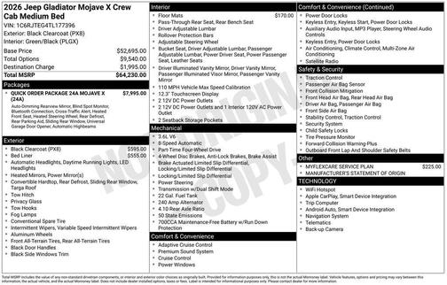 2026 Jeep Gladiator Mojave