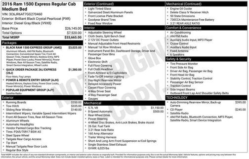 2016 RAM 1500 Tradesman/Express