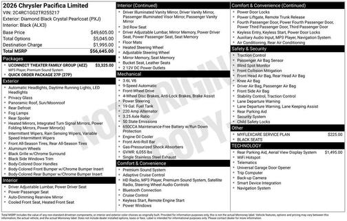 2026 Chrysler Pacifica Limited