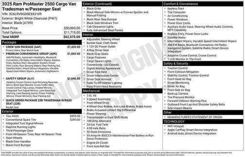 2025 RAM ProMaster 2500 High Roof