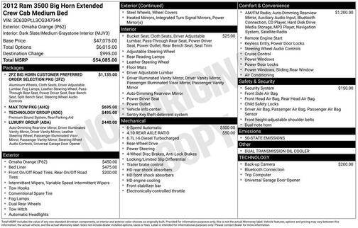 2012 RAM 3500 Big Horn