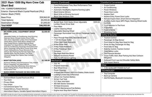 2021 RAM 1500 Big Horn