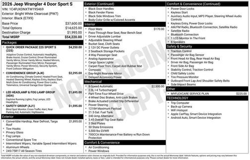 2026 Jeep Wrangler Sport