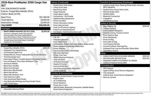 2026 RAM ProMaster 2500 High Roof