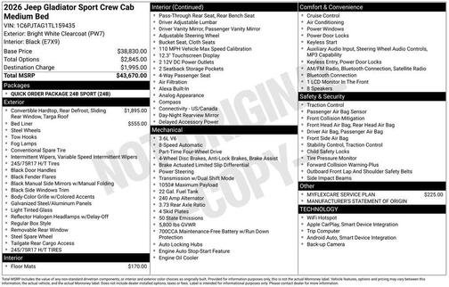 2026 Jeep Gladiator Sport
