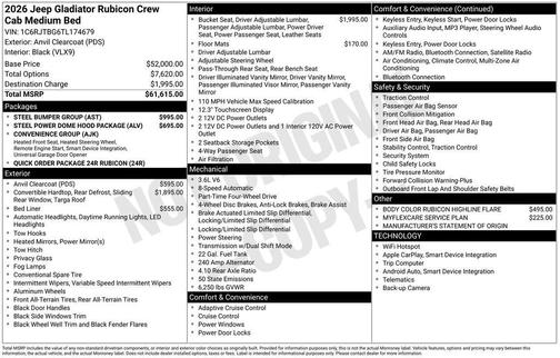 2026 Jeep Gladiator Rubicon