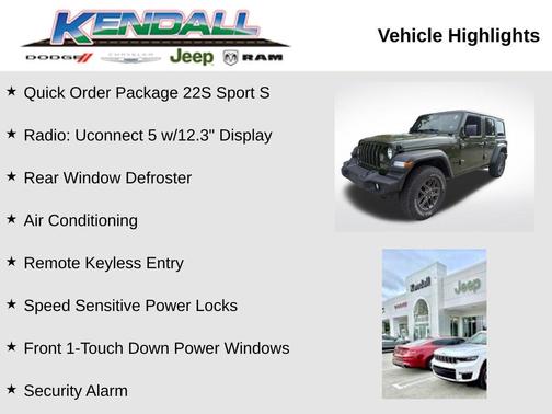 Sarge Green Clearcoat 2024 Jeep Wrangler Sport S