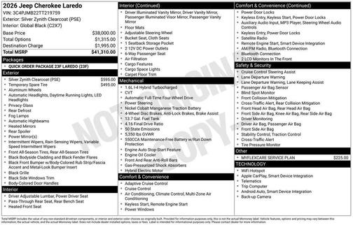 2026 Jeep Cherokee LAREDO/LIMITED