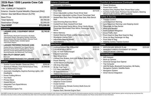 2026 RAM 1500 Laramie