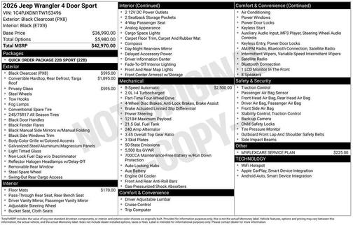 2026 Jeep Wrangler Sport