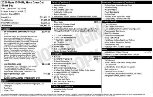 2026 RAM 1500 Big Horn/Lone Star