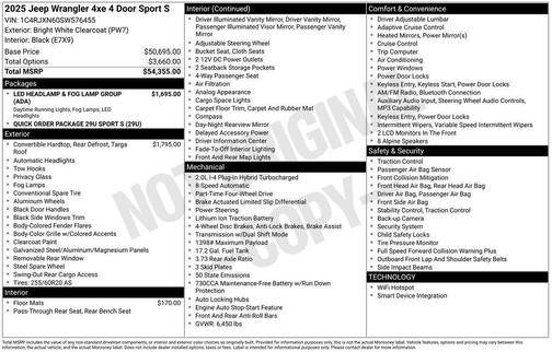 2025 Jeep Wrangler 4xe Sport