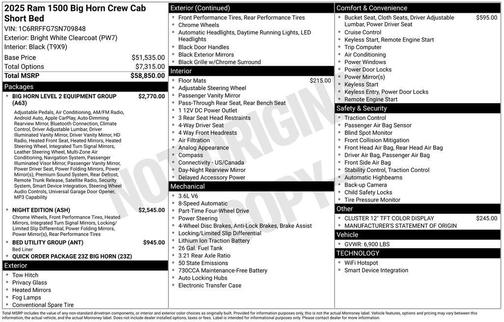 2025 RAM 1500 Big Horn/Lone Star