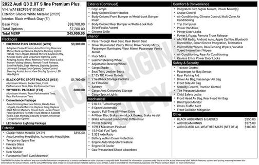 2022 Audi Q3 45 S line Premium