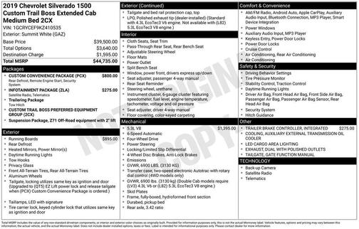2019 Chevrolet Silverado 1500 Custom Trail Boss