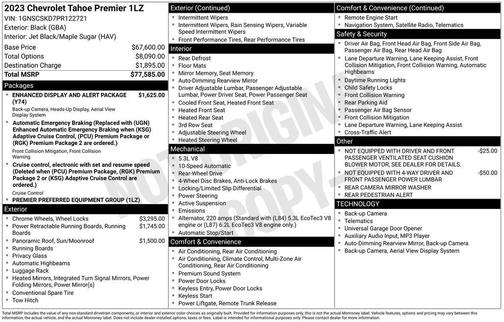 2023 Chevrolet Tahoe Premier