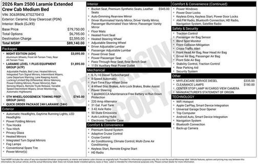2026 RAM 2500 Laramie