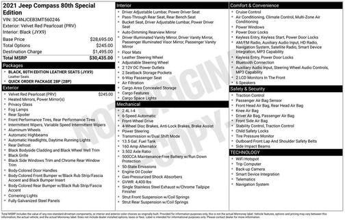 2021 Jeep Compass 80th Special Edition