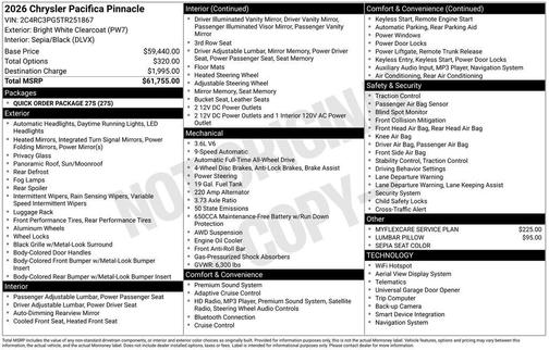 2026 Chrysler Pacifica Pinnacle